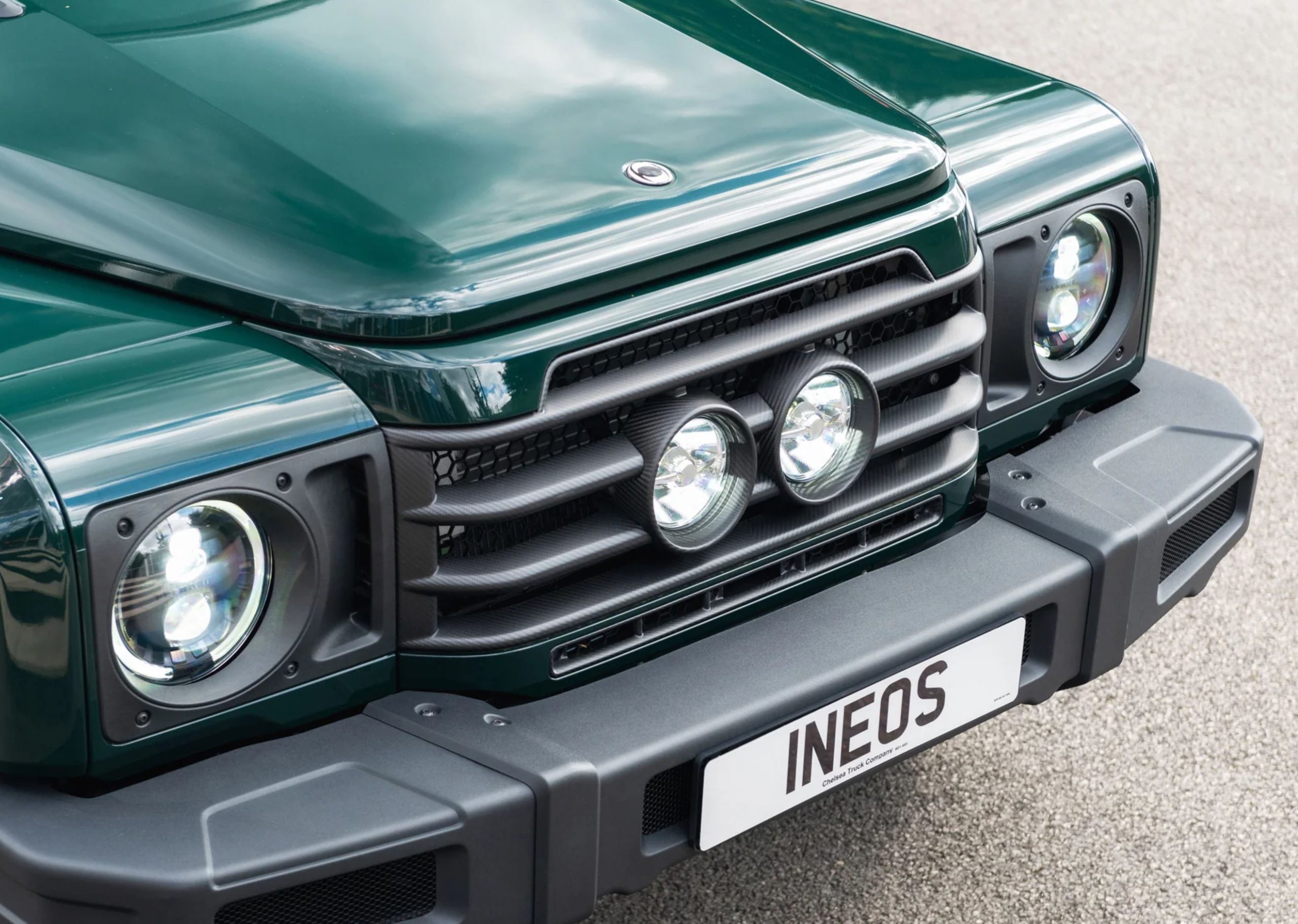 Ineos Grenadier Carbon Fibre Dakar Lamp Grille Chelsea Truck Co Australia Expedition Hq 7