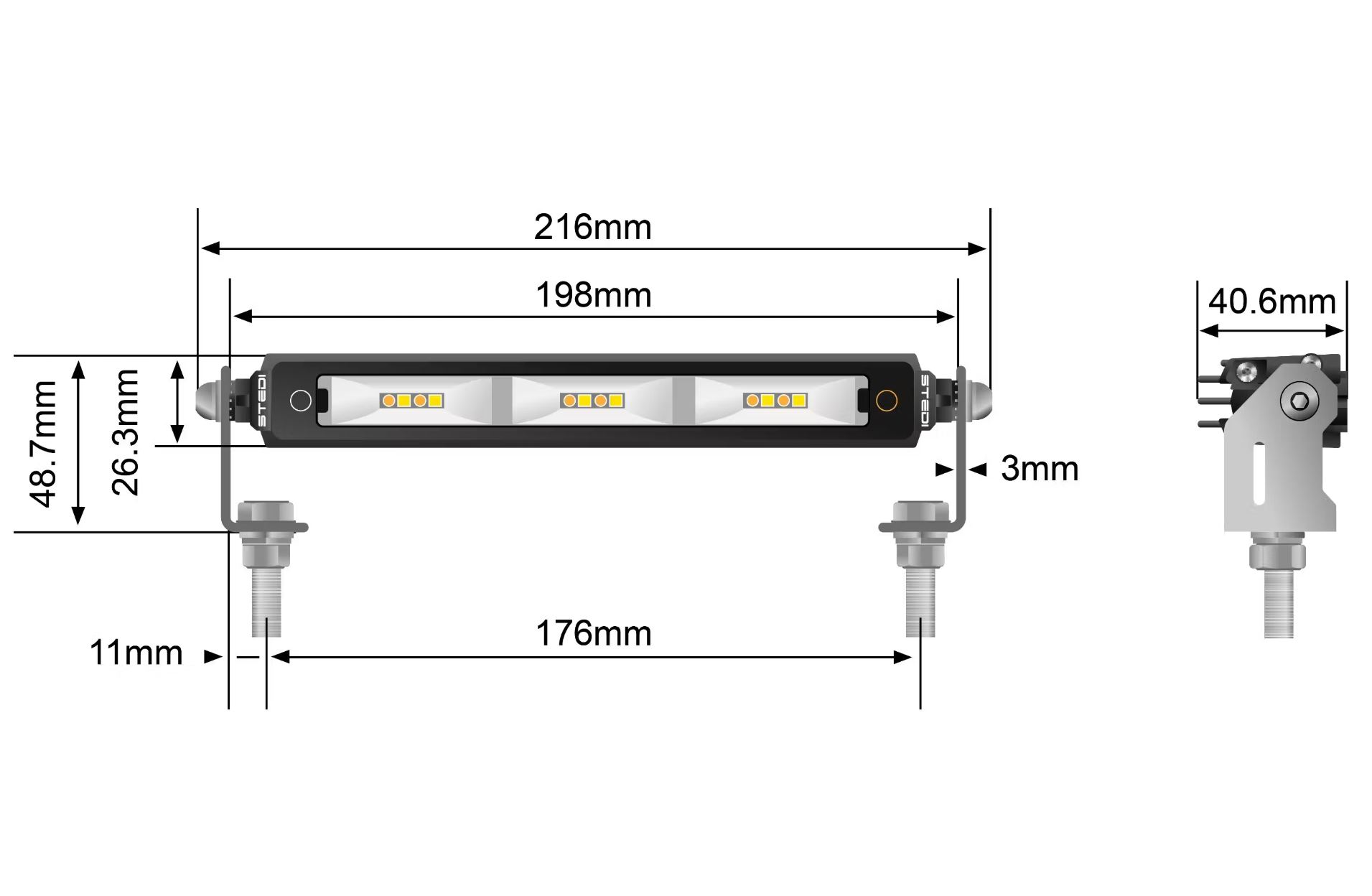 Stedi Micro Touch Dual Colour 7.8 Inch Ineos Grenadier Flood Light Australia Expedition Hq 7