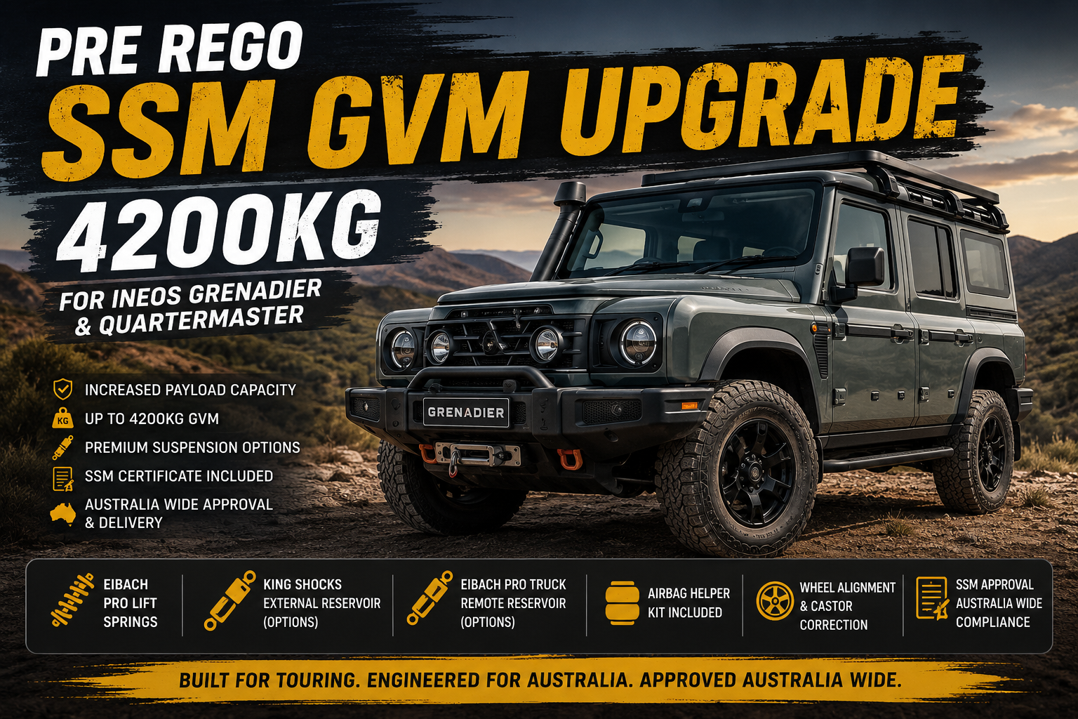 Ineos Grenadier And Quartermaster 4200kg Ssm Gvm Upgrade Australia