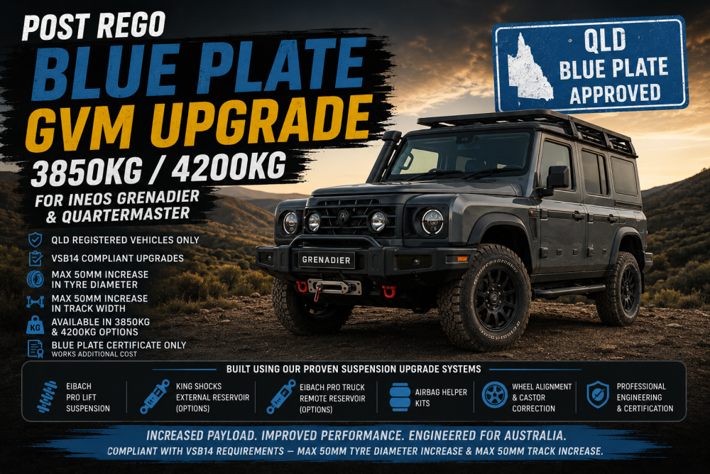Ineos Grenadier & Quartermaster Qld Blue Plate Gvm Upgrade Australia
