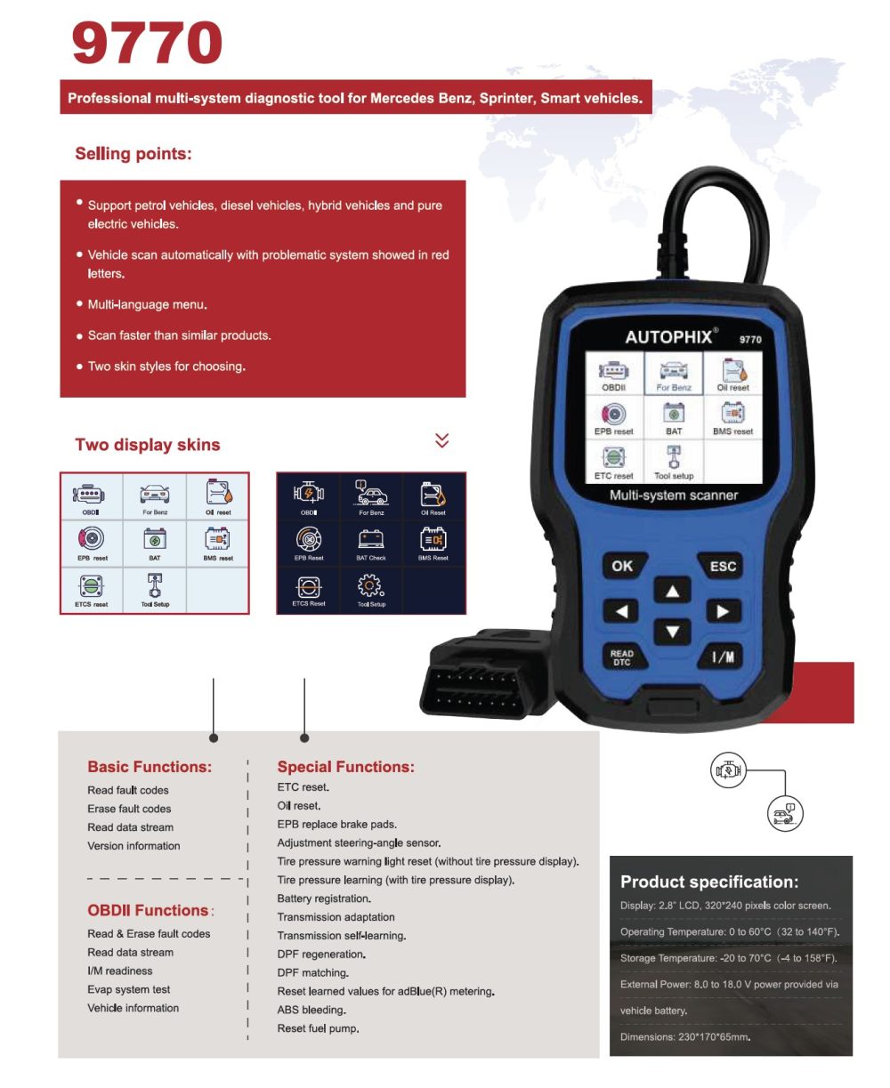 Autophix Professional Diagnostic Tool Obd2 9770 Mercedes Australia 2