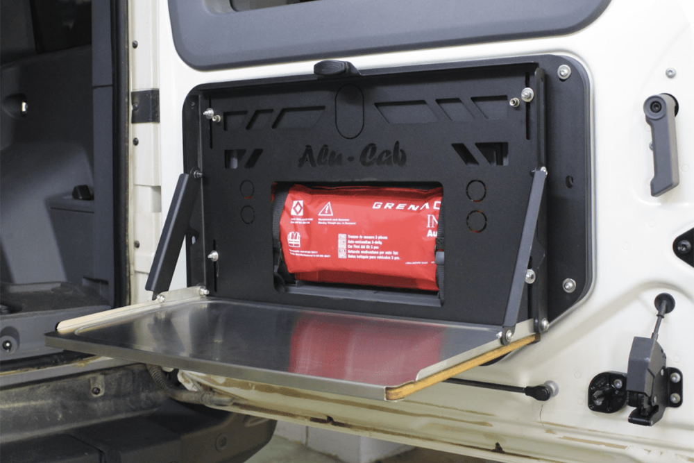 Rear Door Drop Down Table 7 Alu Cab Ig Rear Door Drop Down Table Mounting Kit 4x4 Australia 1