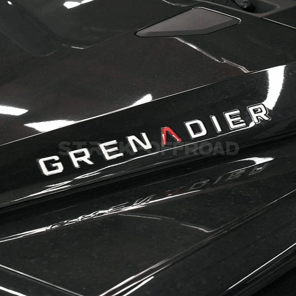 Ineos Grenadier Bonnet Hood Sticker Decal Vinyl Lettering White Red Australia 1
