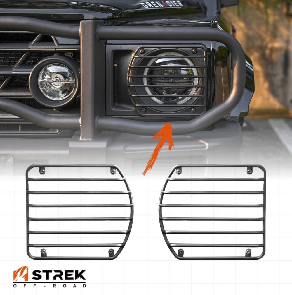 Ineos Grenadier Defender Style Headlight Protection Cover Black Australia 2